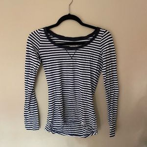 Abercrombie Navy/White Striped Long Sleeve Shirt